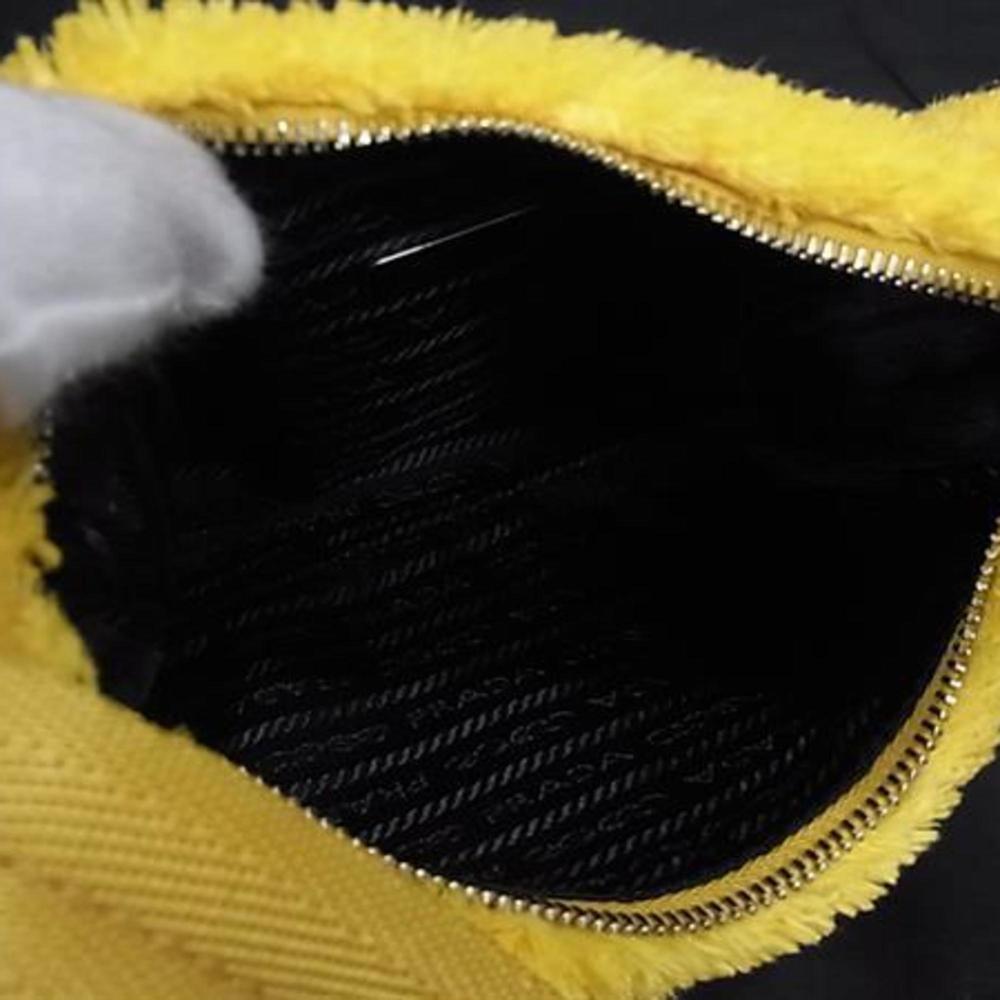 PRADA Terry Mini Handbag ReEdition2000 1NE515 Yellow Black Pile Women's - Picture 6 of 7